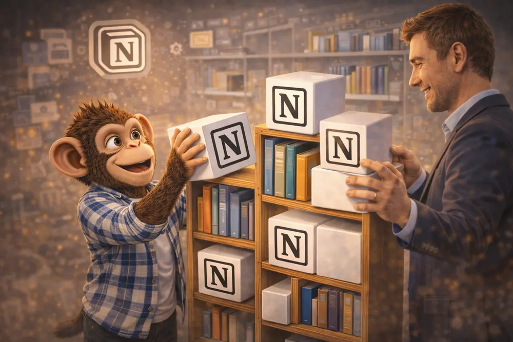 Monkey Lab en train de structurer un espace Notion pour une PME