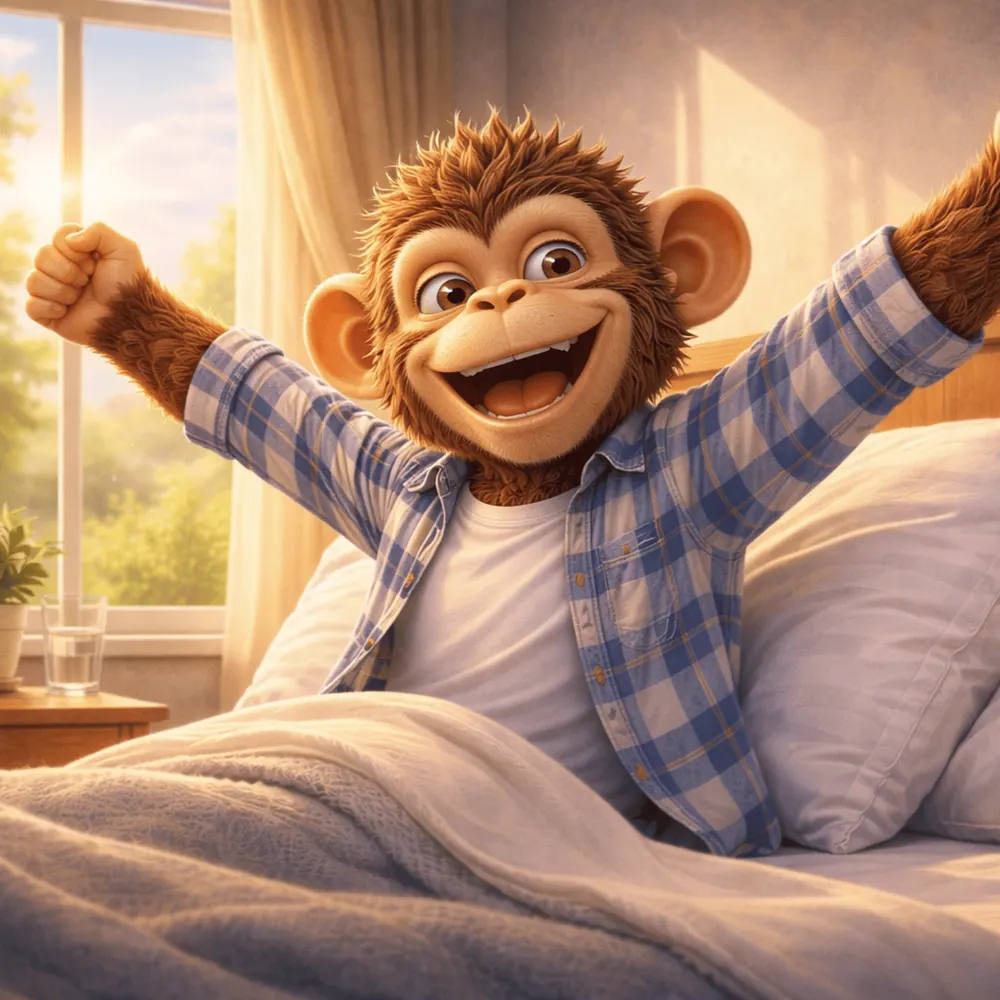 Réveillez le Monkey, Mascotte Monkey Lab prêt à passer à l'action